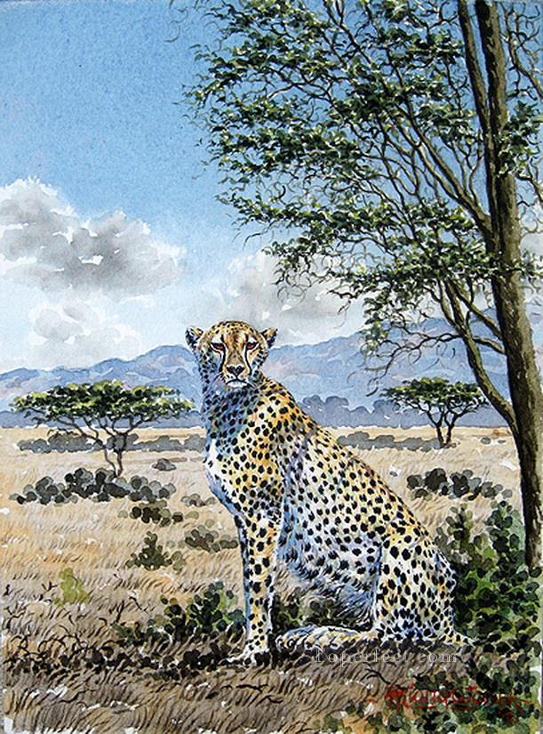 Cheetah auf dem Savannah afrikanisch Ölgemälde
